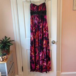 Sleeveless Abstract Flower Print dress